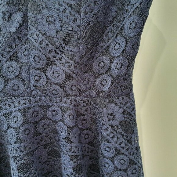 Jodi Kristopher Blue Lace Babydoll Evening Dress 5 - Picture 6 of 10